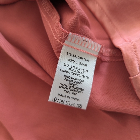NWT Lush Elegant Coral Cream Slip Mini Dress M - Picture 5 of 7